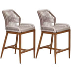 Tabourets de bar hauteur comptoir, lot de 2, Tabourets de bar hauteur comptoir en corde style bohème