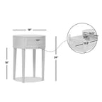 Table d'appoint Rossville 18 ronde en rotin et bois avec tiroir