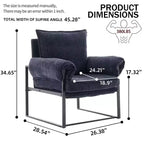 Fauteuil inclinable moderne en chenille avec accoudoirs réglables, dossier rembourré et cadre en métal noir, fauteuil de relaxation pour les salons et les espaces de détente