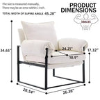 Fauteuil inclinable moderne en chenille avec accoudoirs réglables, dossier rembourré et cadre en métal noir, fauteuil de relaxation pour les salons et les espaces de détente