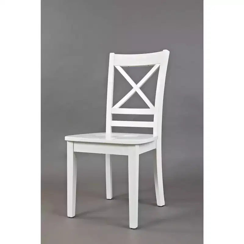 Chaise de salle à manger classique en bois massif Simplicity avec dossier croisé (lot de 2)
