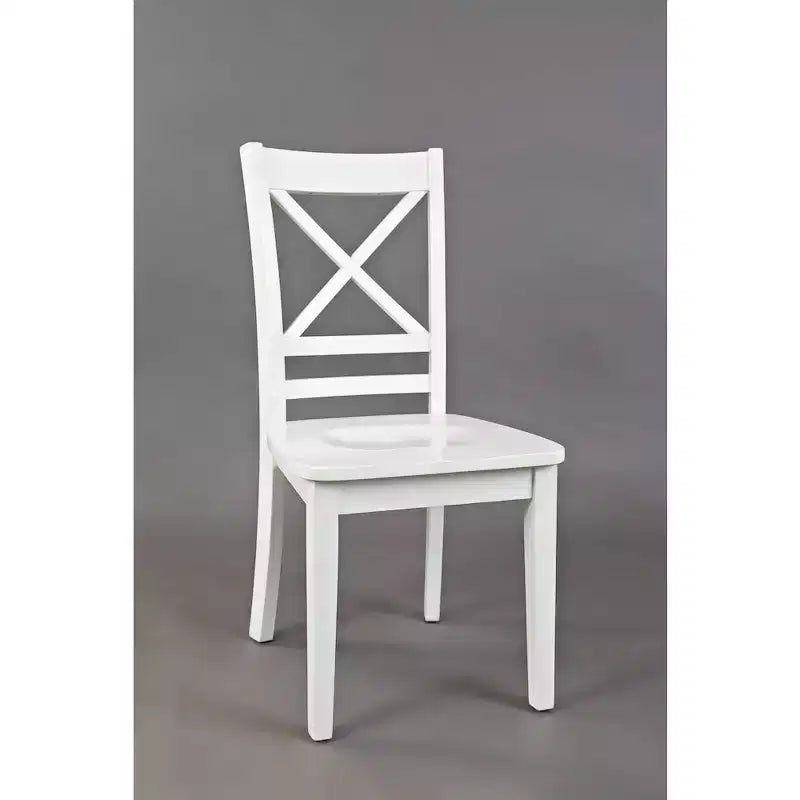 Chaise de salle à manger classique en bois massif Simplicity avec dossier croisé (lot de 2)