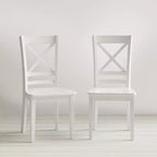 Chaise de salle à manger classique en bois massif Simplicity avec dossier croisé (lot de 2)