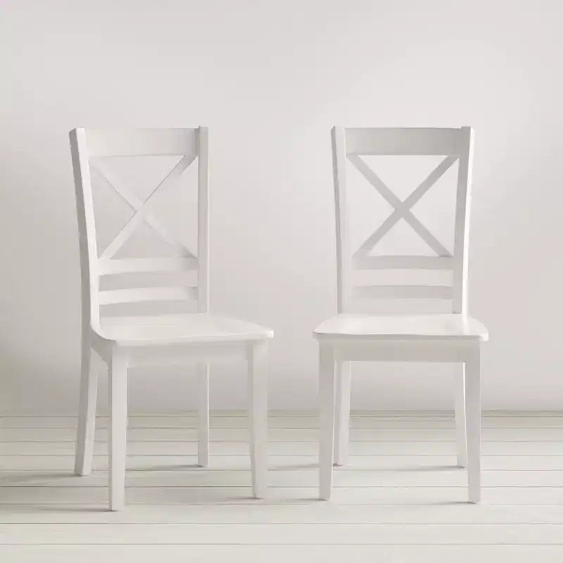 Chaise de salle à manger classique en bois massif Simplicity avec dossier croisé (lot de 2)