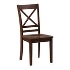 Chaise de salle à manger classique en bois massif Simplicity avec dossier croisé (lot de 2)