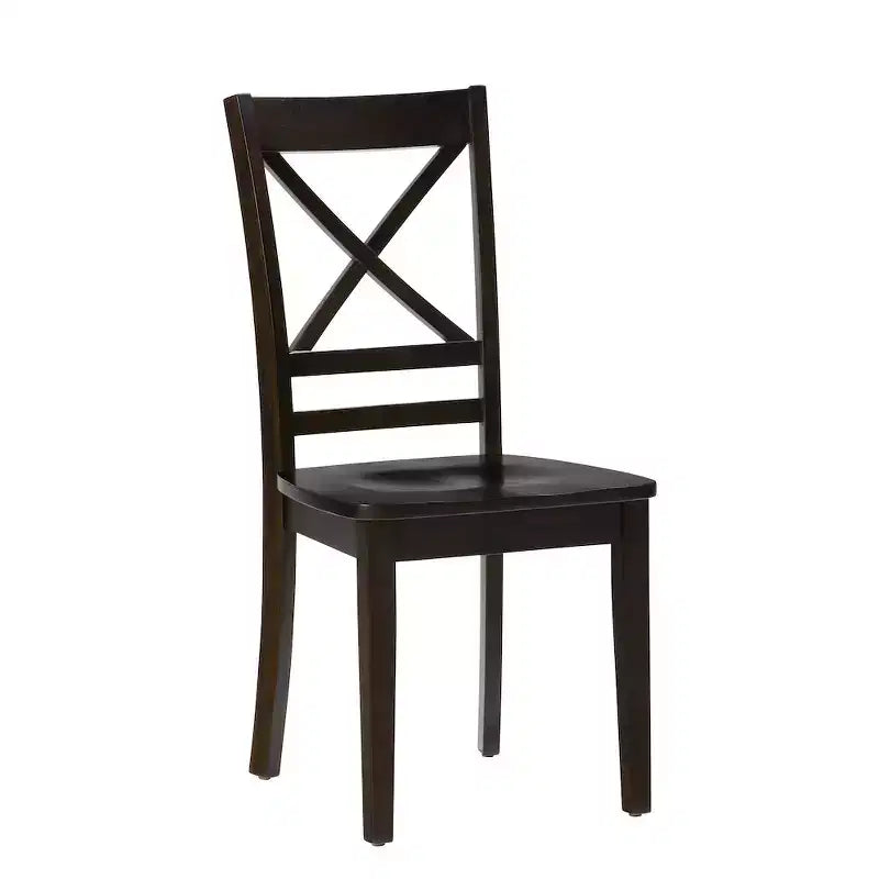 Chaise de salle à manger classique en bois massif Simplicity avec dossier croisé (lot de 2)