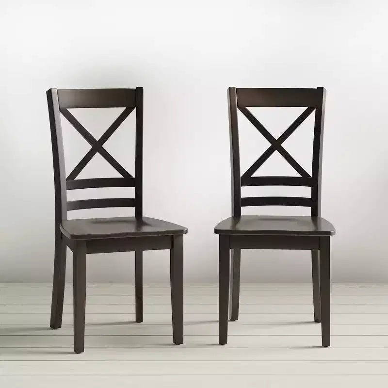 Chaise de salle à manger classique en bois massif Simplicity avec dossier croisé (lot de 2)