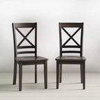 Chaise de salle à manger classique en bois massif Simplicity avec dossier croisé (lot de 2)