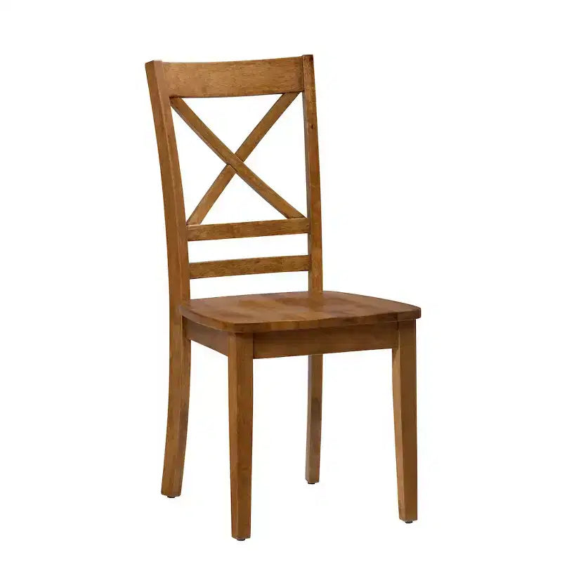 Chaise de salle à manger classique en bois massif Simplicity avec dossier croisé (lot de 2)