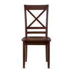 Chaise de salle à manger classique en bois massif Simplicity avec dossier croisé (lot de 2)