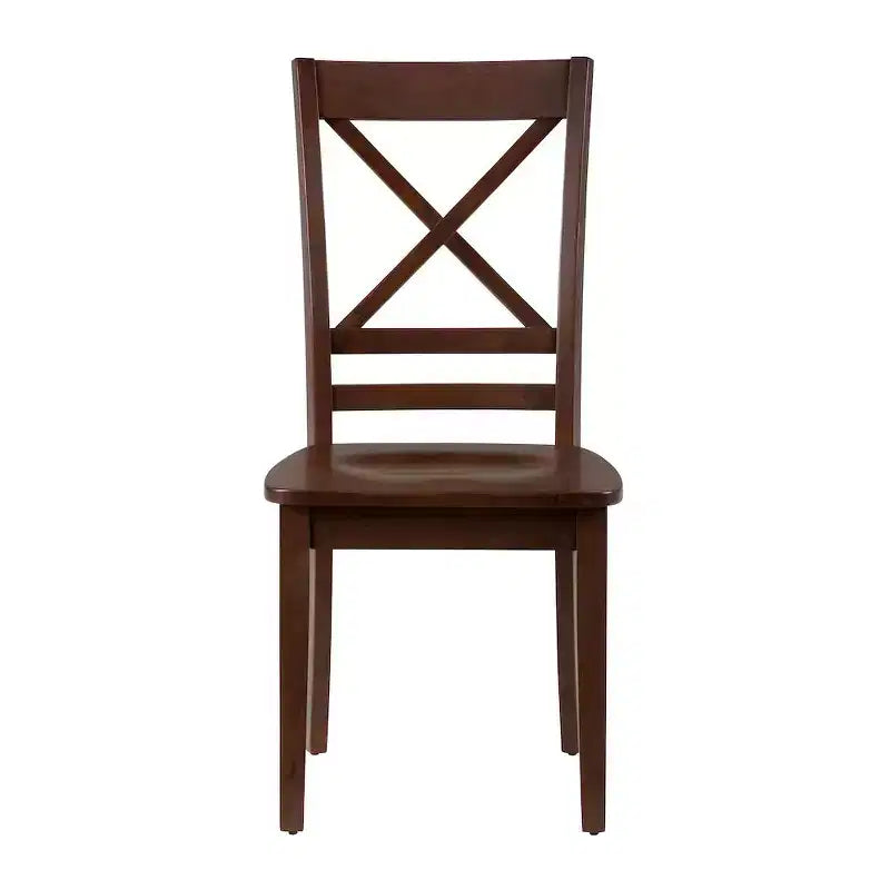 Chaise de salle à manger classique en bois massif Simplicity avec dossier croisé (lot de 2)