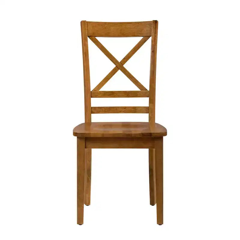 Chaise de salle à manger classique en bois massif Simplicity avec dossier croisé (lot de 2)