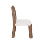 Chaise de salle à manger en cuir végétalien et tissu bouclé, ensemble de 2