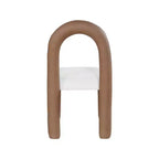 Chaise de salle à manger en cuir végétalien et tissu bouclé, ensemble de 2