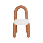 Chaise de salle à manger en cuir végétalien et tissu bouclé, ensemble de 2