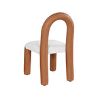 Chaise de salle à manger en cuir végétalien et tissu bouclé, ensemble de 2