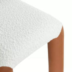 Chaise de salle à manger en cuir végétalien et tissu bouclé, ensemble de 2