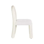 Chaise de salle à manger en cuir végétalien et tissu bouclé, ensemble de 2