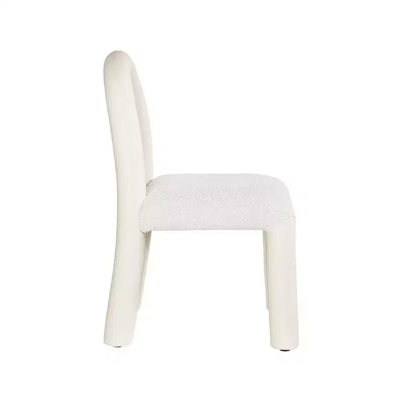 Chaise de salle à manger en cuir végétalien et tissu bouclé, ensemble de 2
