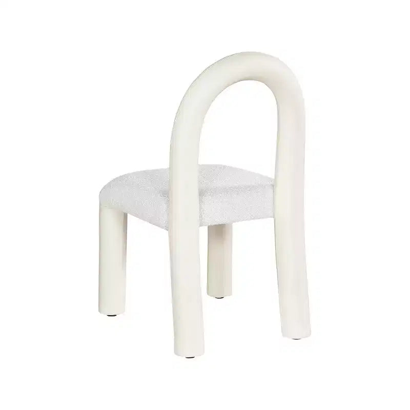 Chaise de salle à manger en cuir végétalien et tissu bouclé, ensemble de 2