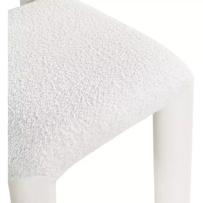 Chaise de salle à manger en cuir végétalien et tissu bouclé, ensemble de 2