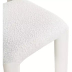 Chaise de salle à manger en cuir végétalien et tissu bouclé, ensemble de 2