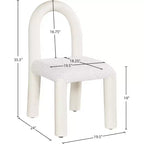 Chaise de salle à manger en cuir végétalien et tissu bouclé, ensemble de 2