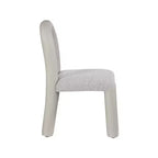 Chaise de salle à manger en cuir végétalien et tissu bouclé, ensemble de 2