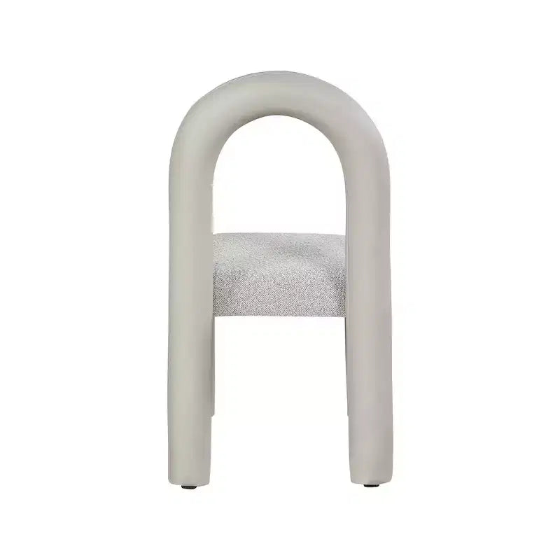 Chaise de salle à manger en cuir végétalien et tissu bouclé, ensemble de 2