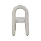 Chaise de salle à manger en cuir végétalien et tissu bouclé, ensemble de 2