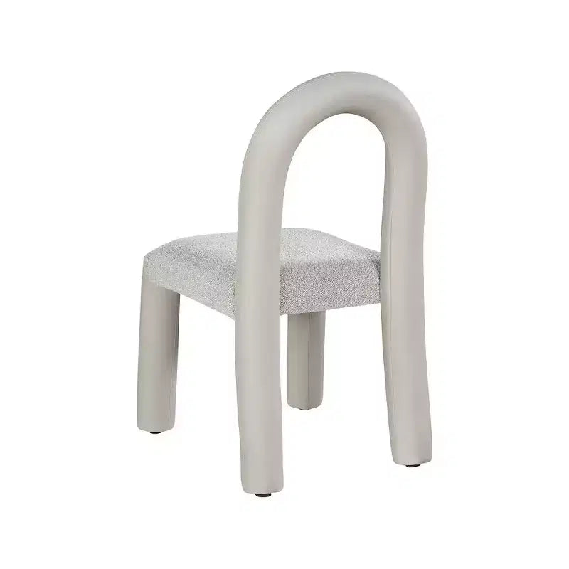 Chaise de salle à manger en cuir végétalien et tissu bouclé, ensemble de 2