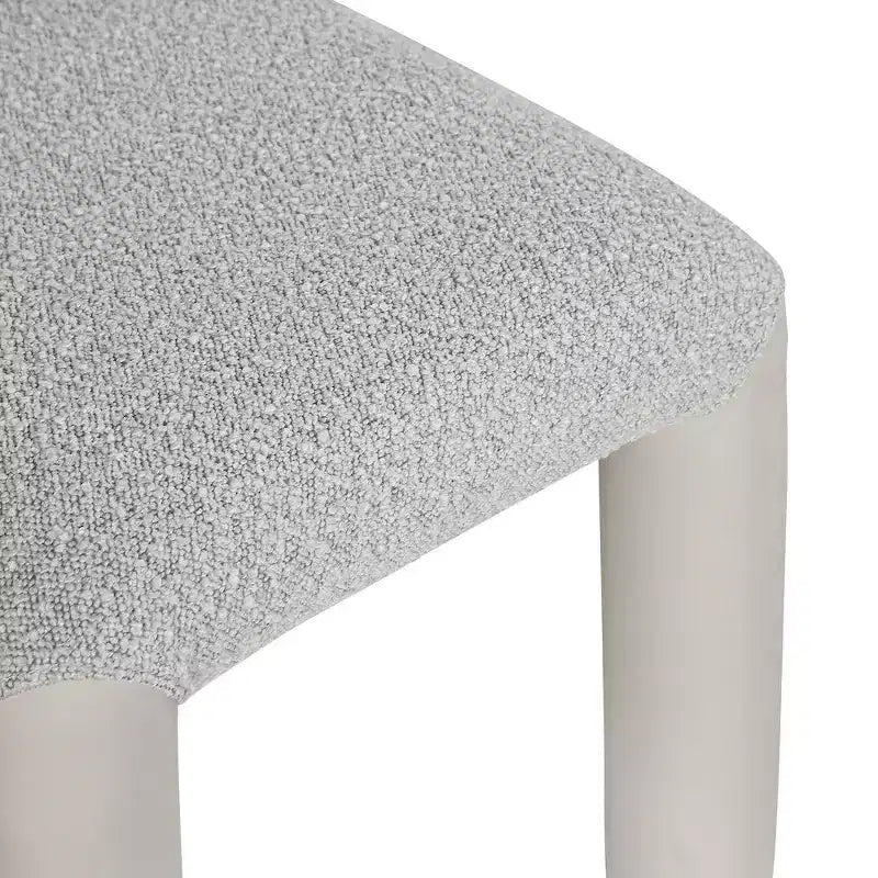 Chaise de salle à manger en cuir végétalien et tissu bouclé, ensemble de 2