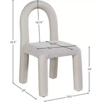 Chaise de salle à manger en cuir végétalien et tissu bouclé, ensemble de 2