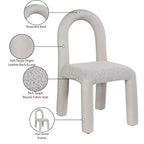 Chaise de salle à manger en cuir végétalien et tissu bouclé, ensemble de 2