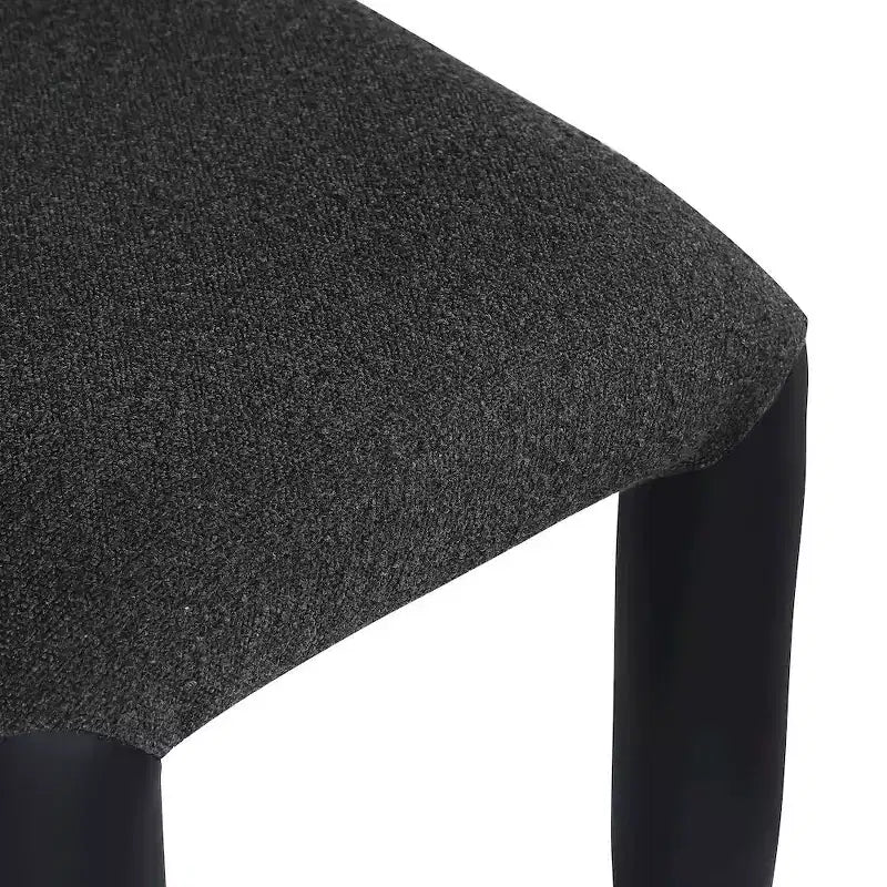 Chaise de salle à manger en cuir végétalien et tissu bouclé, ensemble de 2