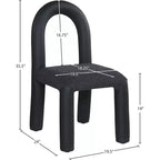 Chaise de salle à manger en cuir végétalien et tissu bouclé, ensemble de 2