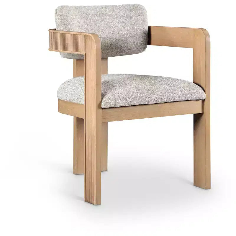 Chaise de salle à manger Sacha en tissu texturé lin beige, lot de 2