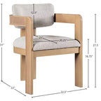 Chaise de salle à manger Sacha en tissu texturé lin beige, lot de 2