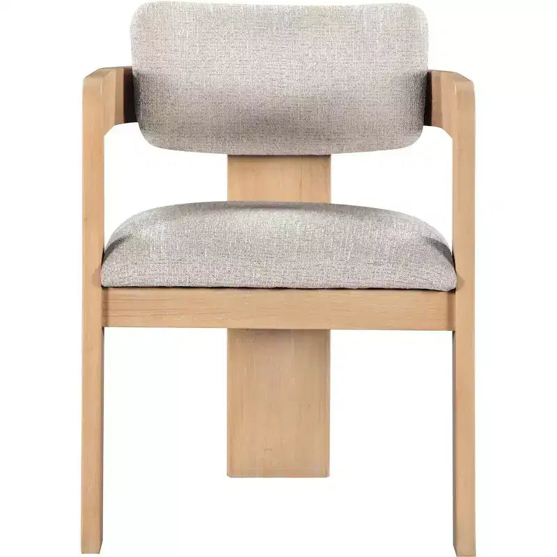 Chaise de salle à manger Sacha en tissu texturé lin beige, lot de 2