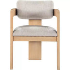 Chaise de salle à manger Sacha en tissu texturé lin beige, lot de 2