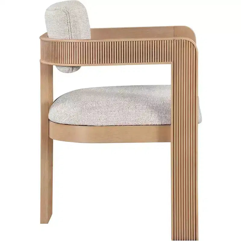 Chaise de salle à manger Sacha en tissu texturé lin beige, lot de 2