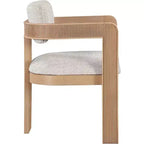 Chaise de salle à manger Sacha en tissu texturé lin beige, lot de 2