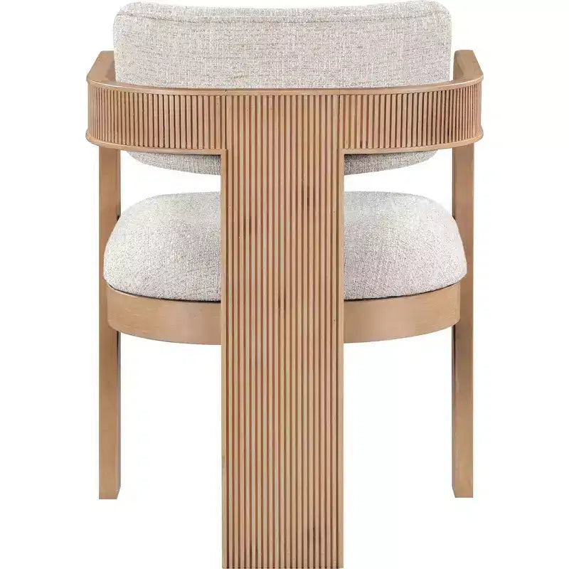 Chaise de salle à manger Sacha en tissu texturé lin beige, lot de 2