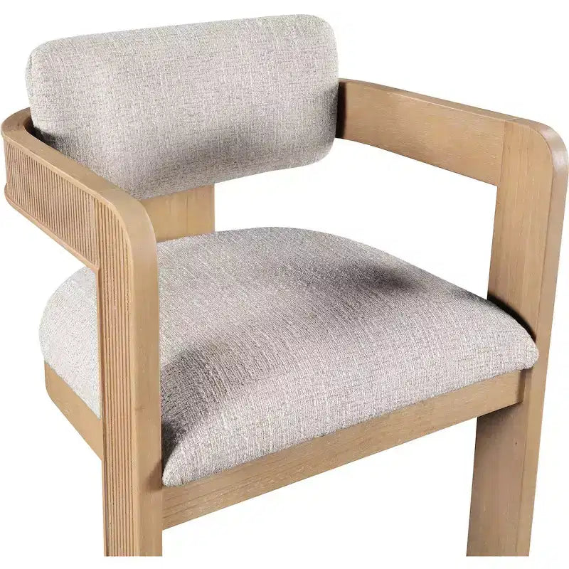 Chaise de salle à manger Sacha en tissu texturé lin beige, lot de 2