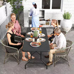 Table pliante 5 pieds Table de fête longue pliable en deux Table portable et escamotable avec conception robuste
