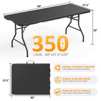 Table pliante 5 pieds Table de fête longue pliable en deux Table portable et escamotable avec conception robuste