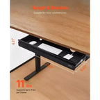 Tiroir coulissant de 33 pouces de large à fixer sous le bureau, fixation tiroir extractible sous le bureau, organiseur de rangement de bureau dissimulé, 33x9x4 po, noir