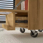 Table de chevet en forme de robot avec éclairage d'ambiance, roulettes verrouillables et fenêtre en verre trempé Rangement amusant pour chambre d'enfant