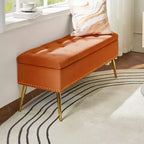 Banc de rangement avec garniture cloutée et capitonnage pour chambre à coucher - NOIR