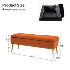 Banc de rangement avec garniture cloutée et capitonnage pour chambre à coucher - NOIR